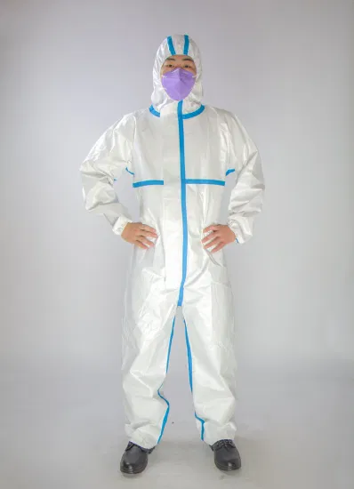 FDA En13485 branco impermeável descartável esterilizado vestuário de proteção médica amostra grátis disponível OEM fornecimento de fábrica macacão EPI