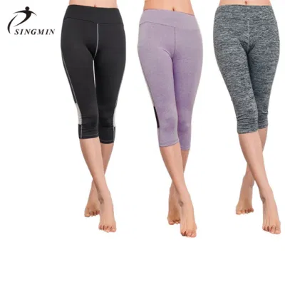 Novo design de alta qualidade design personalizado 3/4 cintura alta feminina esportes wear butt lift capri legging